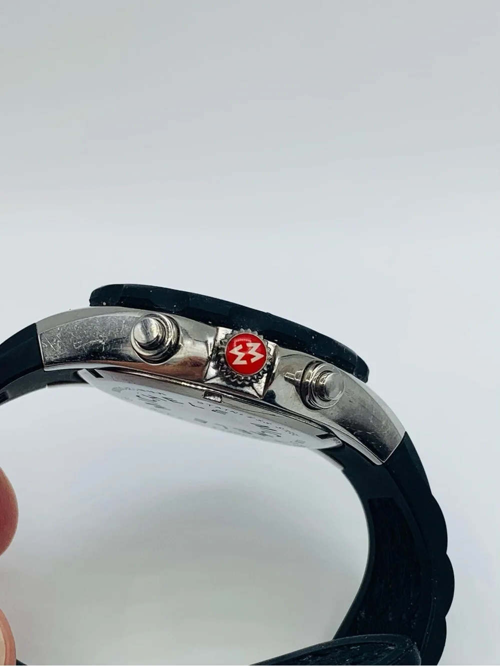 Tahitian Topaz Multi-Stone Chronograph Watch in Black and Silver